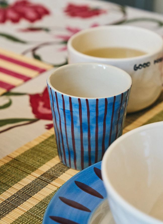 Striped Coffee Mugs - Set of 2