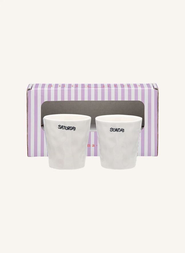 Weekend Coffee Mugs - Set of 2 | White