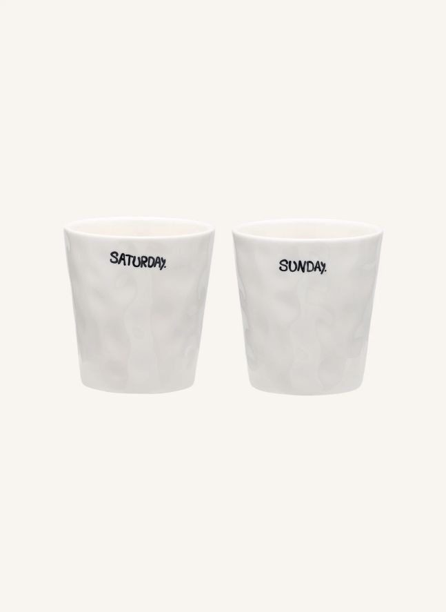 Weekend Coffee Mugs - Set of 2 | White