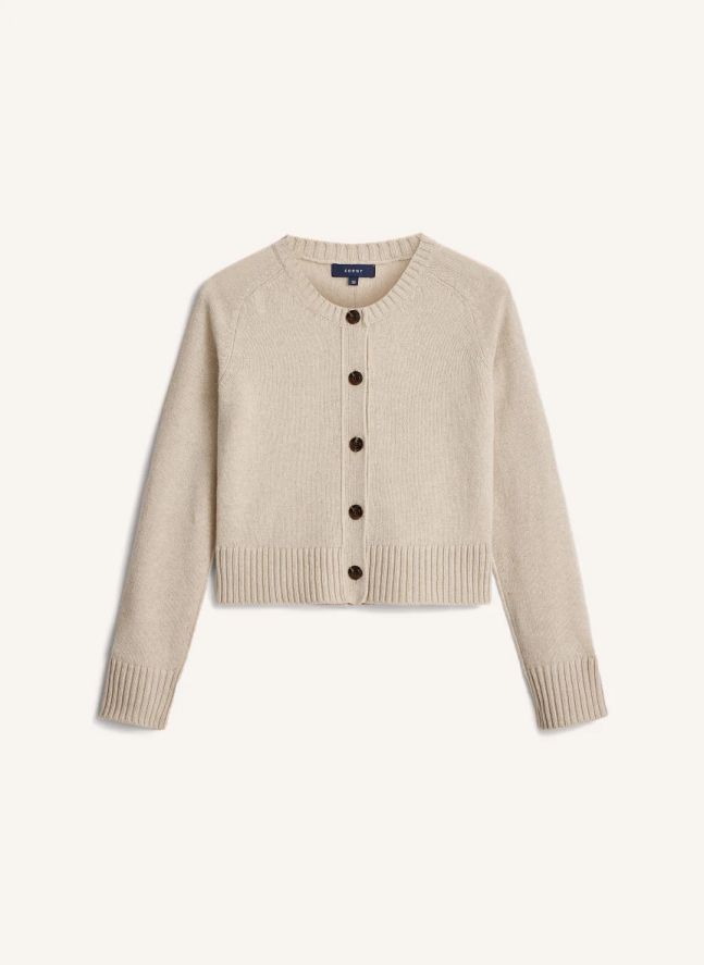 Cardigan Virginia Laine Mérinos | Beige chiné