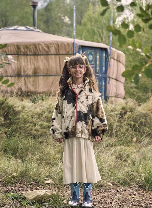Veste Façon Fourrure Vache | Beige