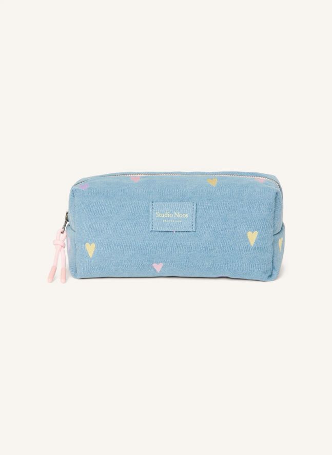 Trousse de toilette en denim Hearts