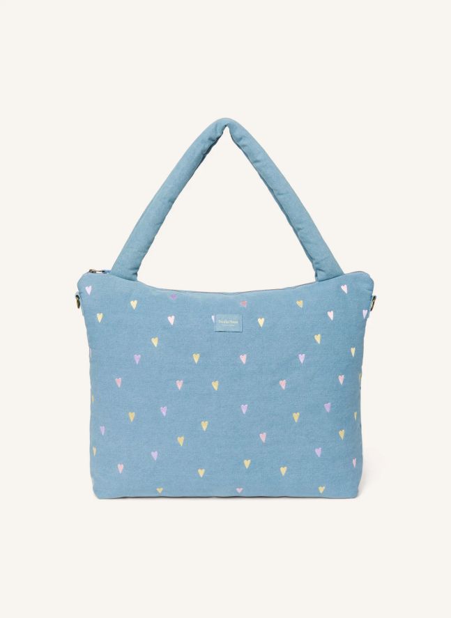 Sac à langer en denim Hearts