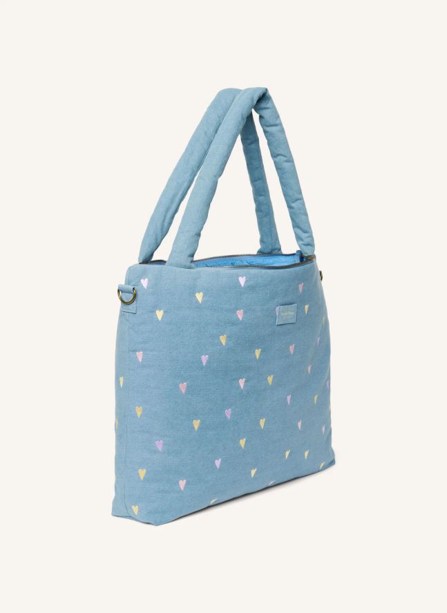Sac à langer en denim Hearts