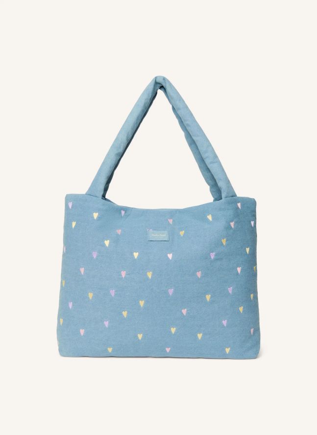 Sac mom-bag en denim Hearts