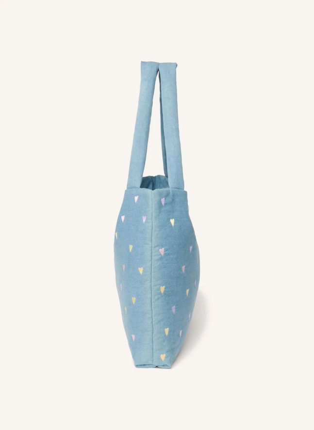 Sac mom-bag en denim Hearts