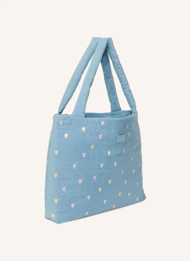Sac mom-bag en denim Hearts