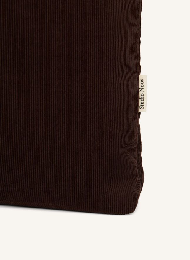 Sac mom-bag en velours côtelé | Marron foncé