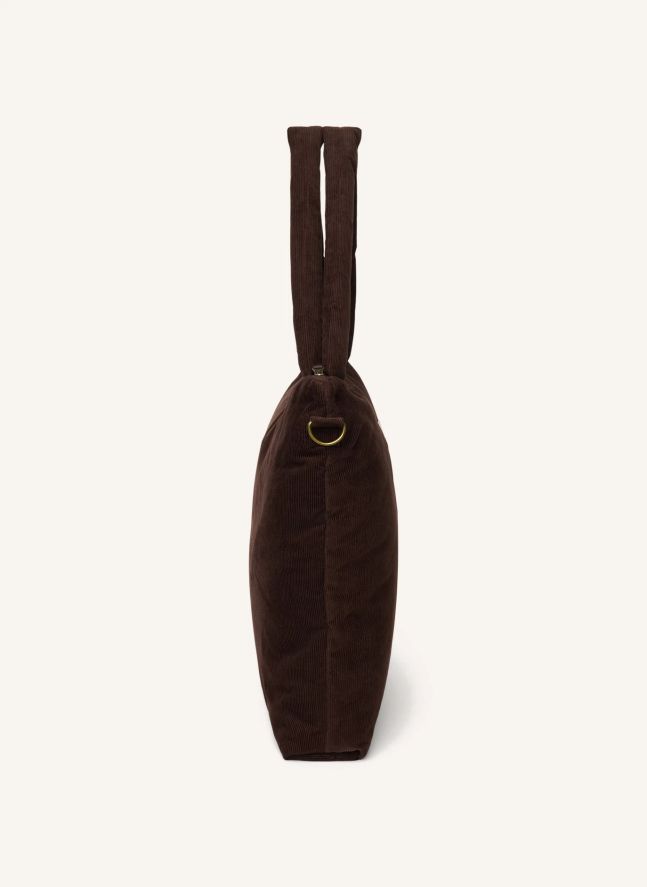 Sac à langer en velours côtelé | Marron foncé