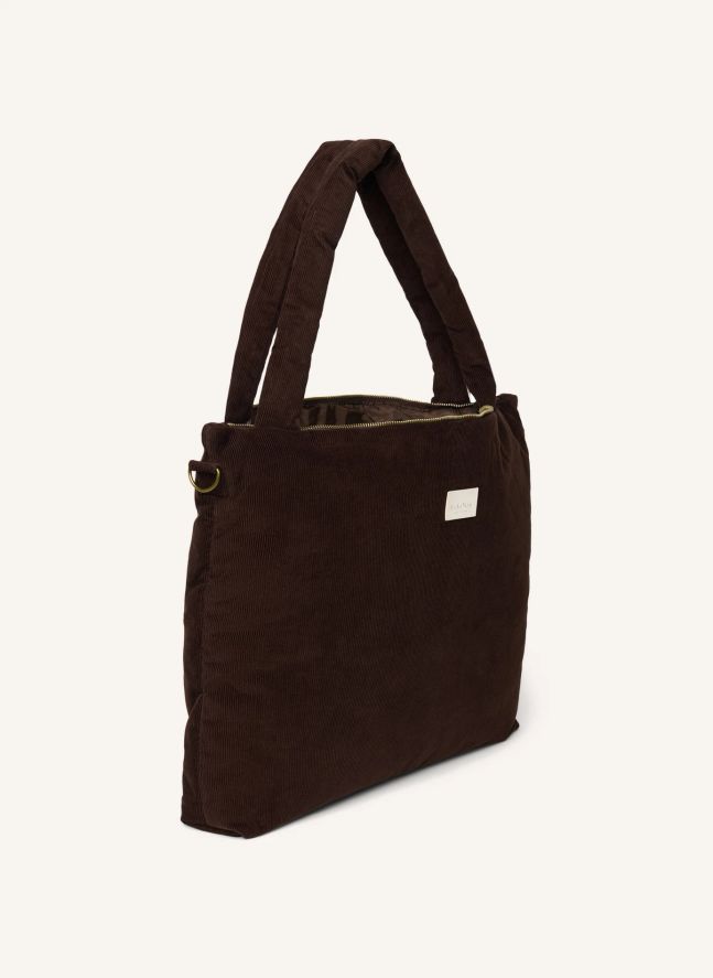 Sac à langer en velours côtelé | Marron foncé