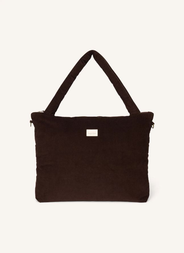 Sac à langer en velours côtelé | Marron foncé