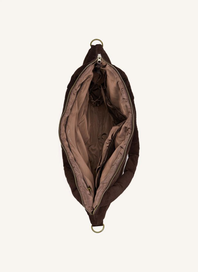 Sac à langer en velours côtelé | Marron foncé