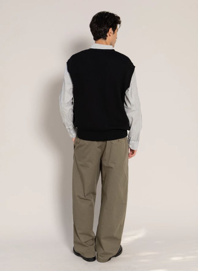 Pull Sans Manches Baxter Laine Mérinos | Noir