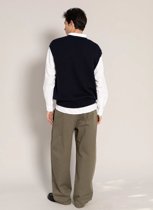 Pull Sans Manches Baxter Laine Mérinos | Bleu marine