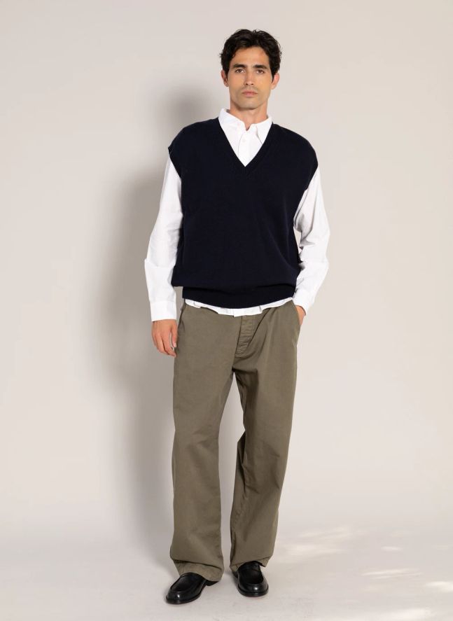 Pull Sans Manches Baxter Laine Mérinos | Bleu marine