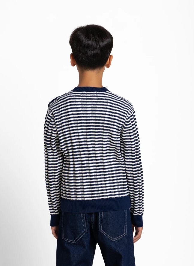 Pull Matteo Rayé | Bleu noir