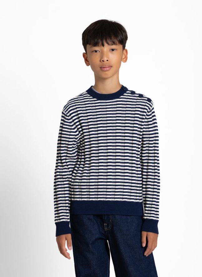 Pull Matteo Rayé | Bleu noir