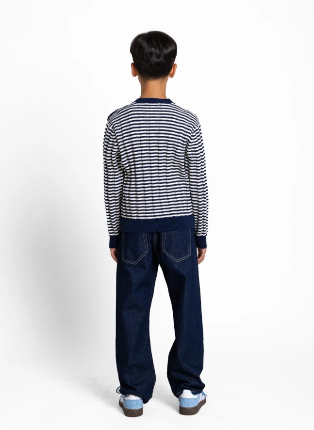 Pull Matteo Rayé | Bleu noir