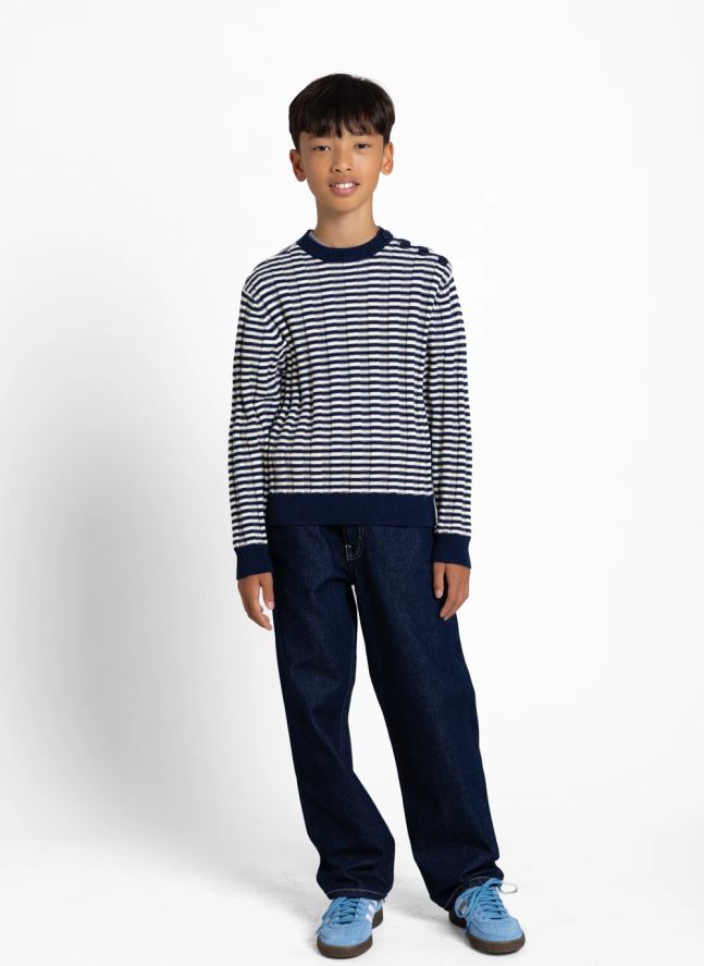 Pull Matteo Rayé | Bleu noir