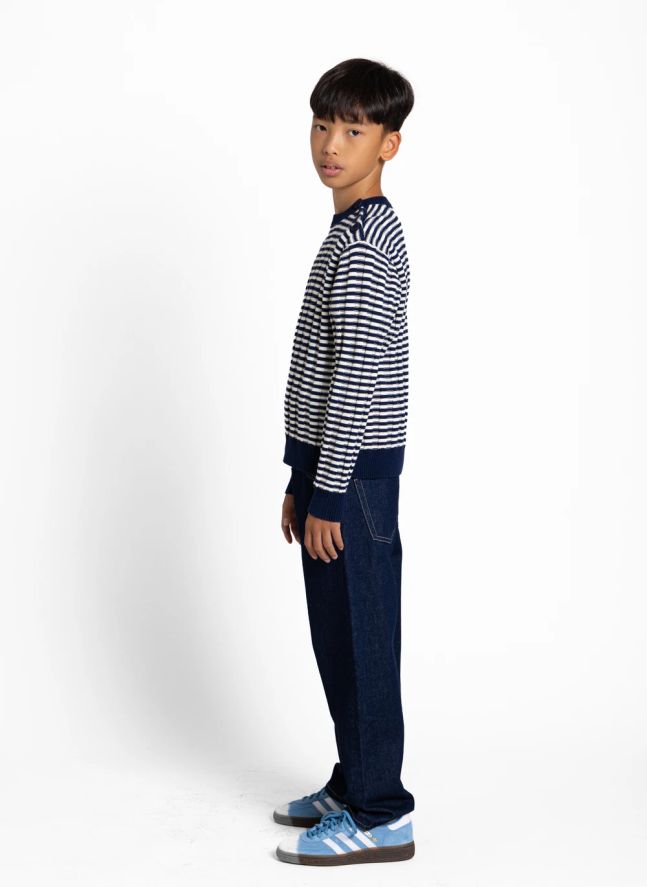 Pull Matteo Rayé | Bleu noir