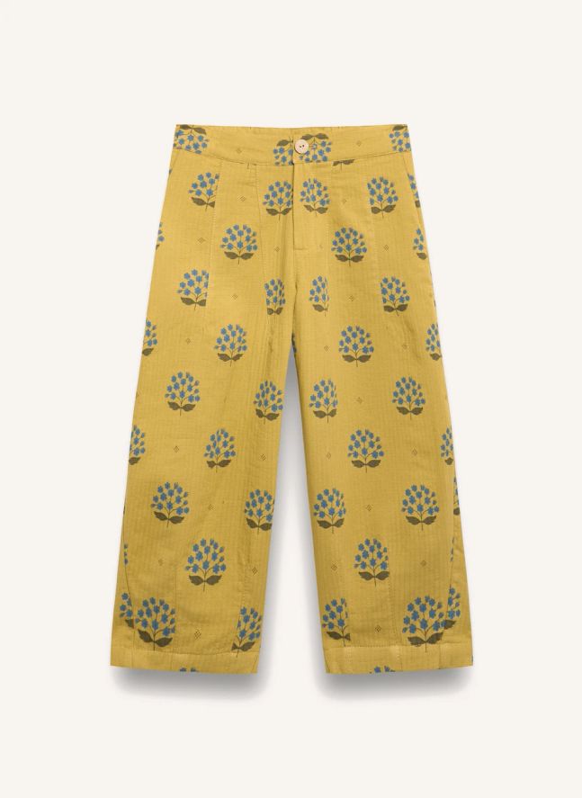 Pantalon Arboleda Fleurs Coton Bio | Jaune