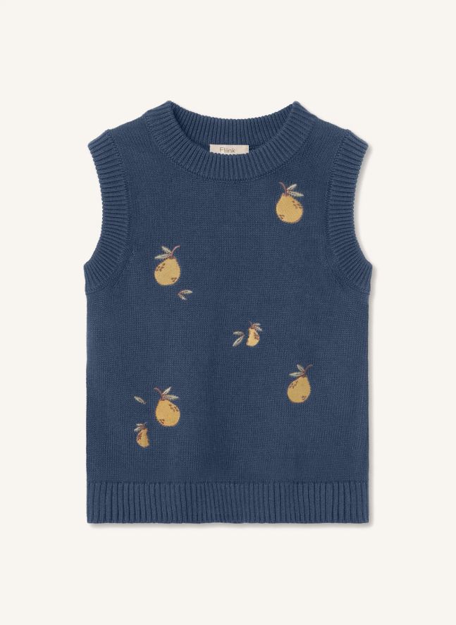 Pull Sans Manches Mahdi Poires Coton Bio | Bleu marine
