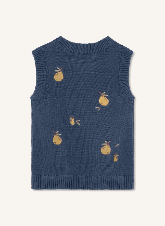 Pull Sans Manches Mahdi Poires Coton Bio | Bleu marine