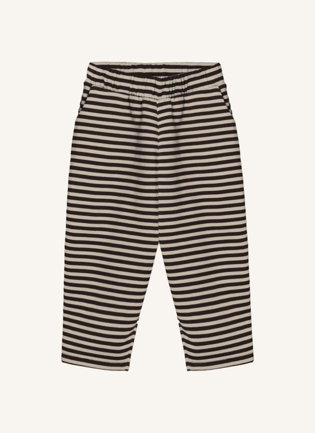 Pantalon Alvin Rayé Coton Bio | Marron