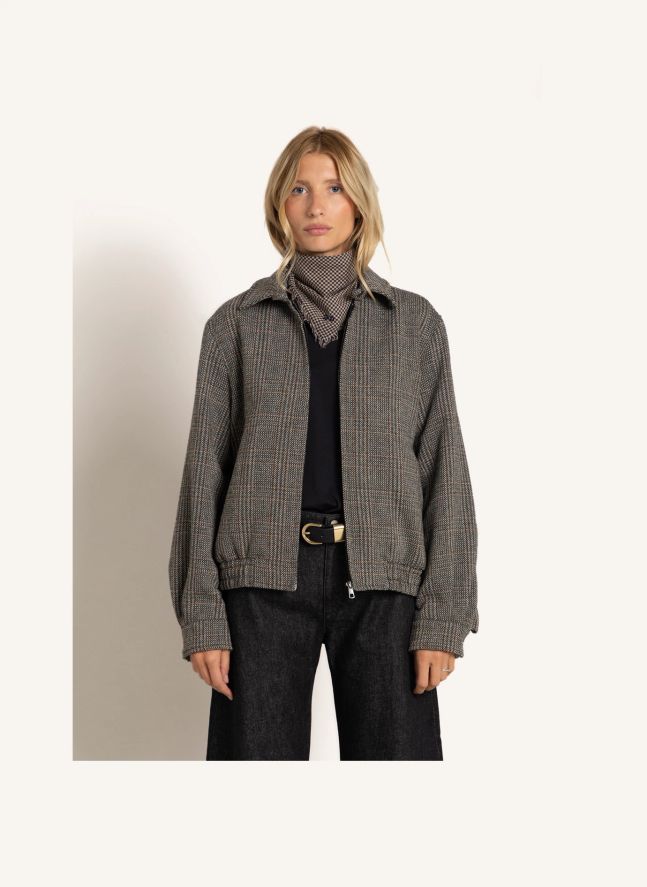 Veste Cléo Chevrons Laine | Marron