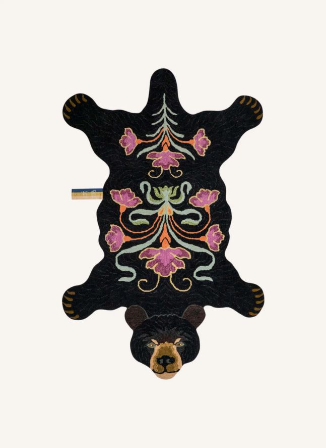 Tapis Ours en laine Blooming  | Noir