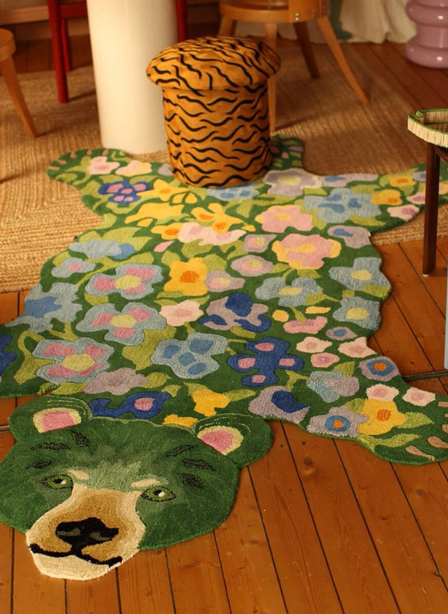 Tapis Ours en laine Josie Jardin 