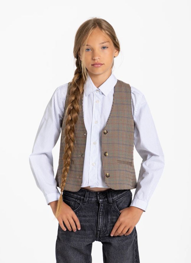 Gilet Marta Pied-de-Poule | Beige