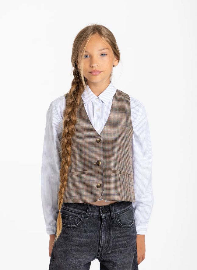 Gilet Marta Pied-de-Poule | Beige