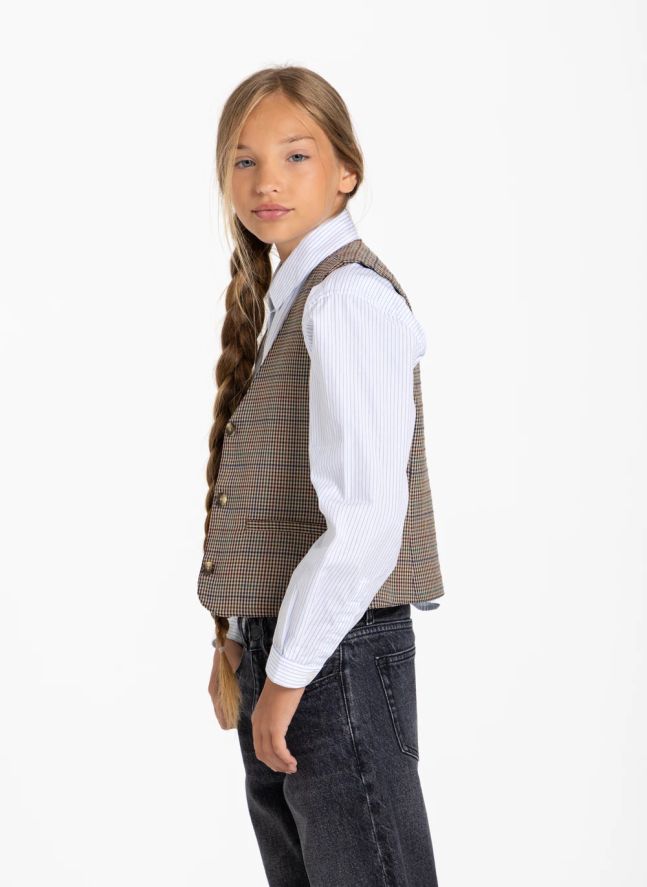 Gilet Marta Pied-de-Poule | Beige
