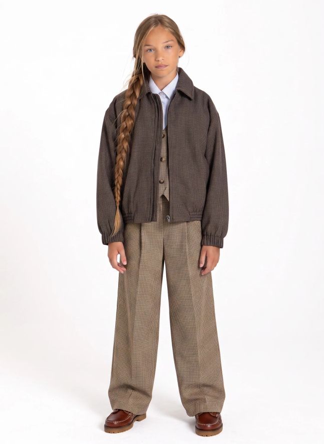 Pantalon Lucesia Pied-de-Poule | Beige