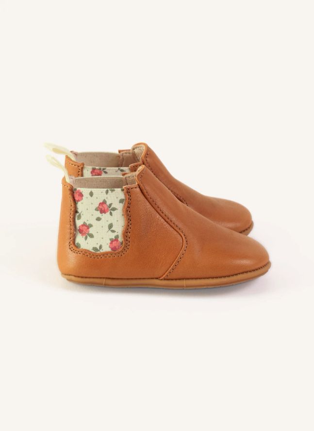 Chaussons Oscar Fleurs | Camel