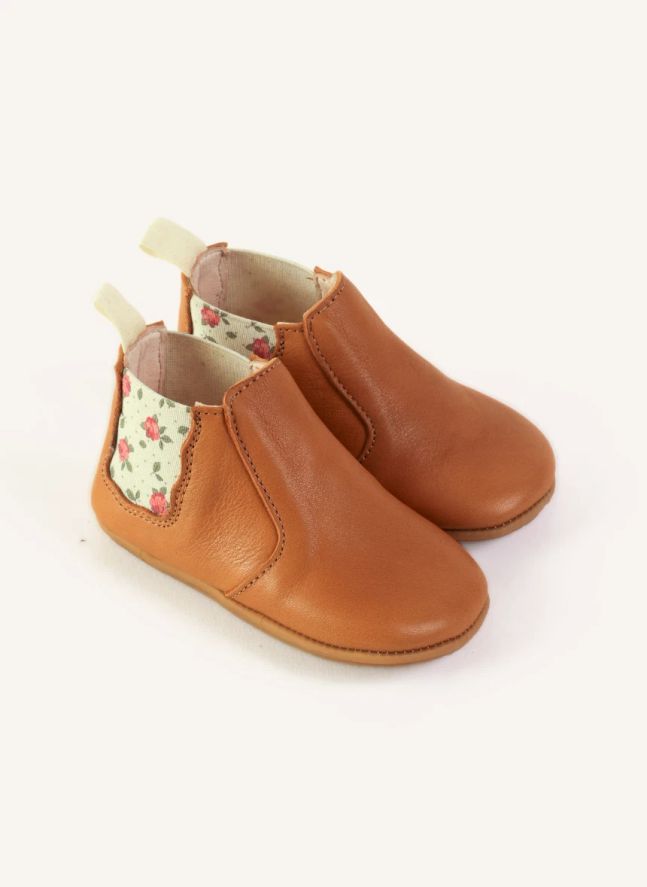 Chaussons Oscar Fleurs | Camel