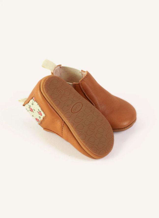 Chaussons Oscar Fleurs | Camel