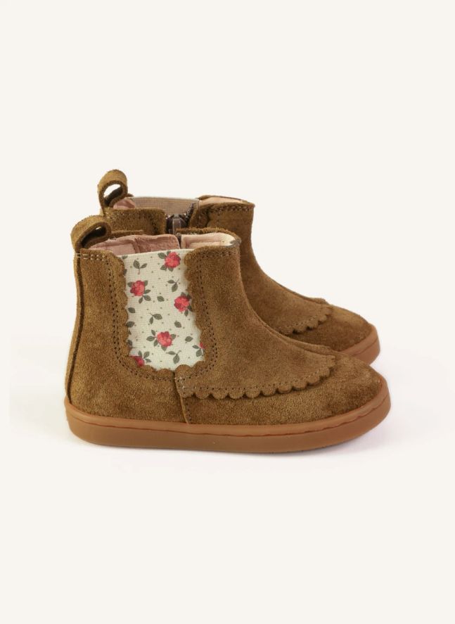 Boots Isaure Fleurs | Brun kaki