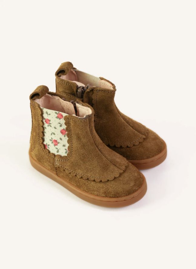 Boots Isaure Fleurs | Brun kaki