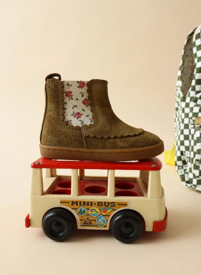 Boots Isaure Fleurs | Brun kaki