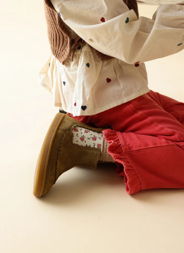 Boots Isaure Fleurs | Brun kaki