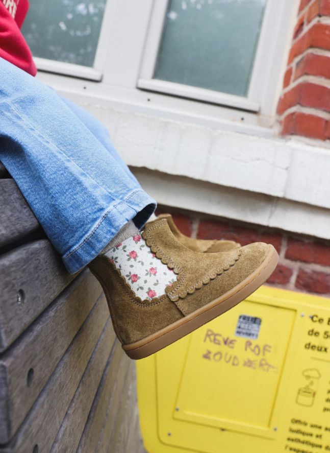 Boots Isaure Fleurs | Brun kaki