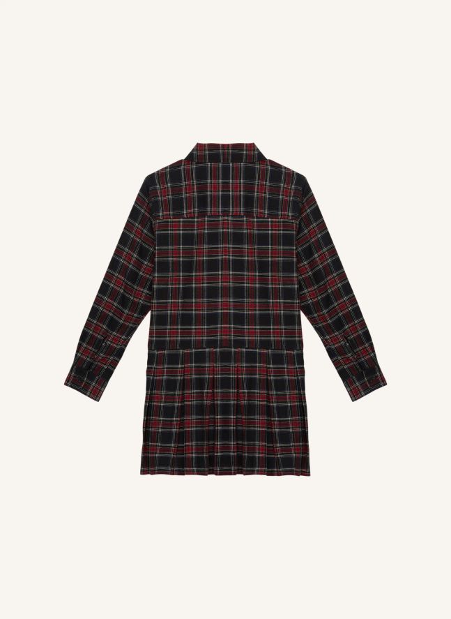 Robe Chemise Ample Alba Carreaux | Bordeaux