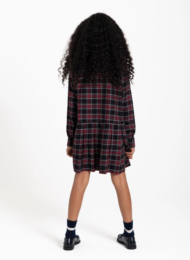 Robe Chemise Ample Alba Carreaux | Bordeaux