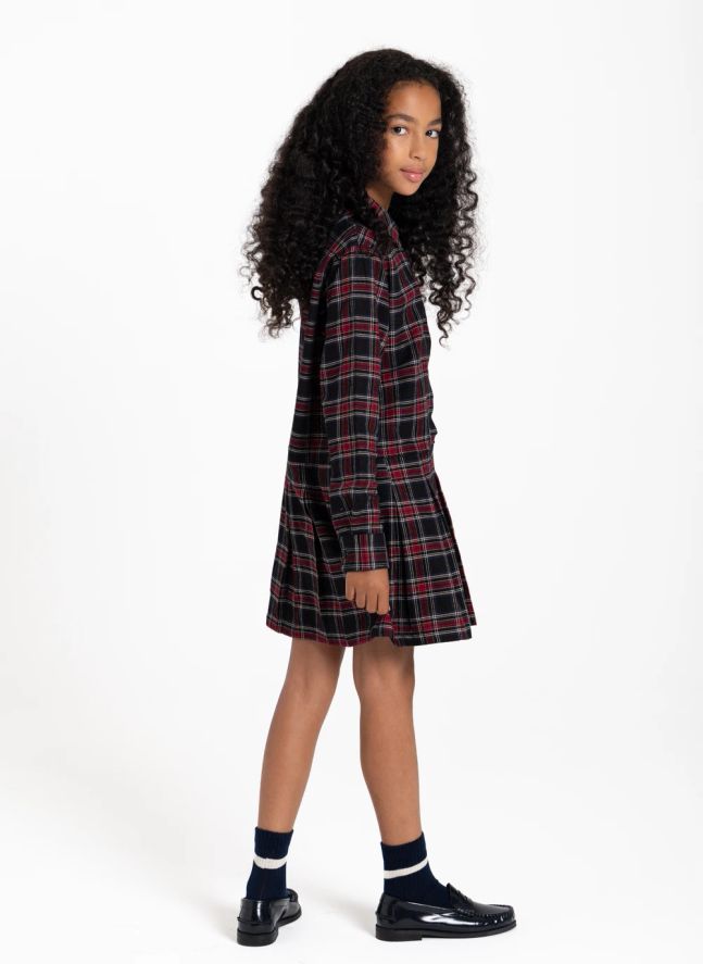 Robe Chemise Ample Alba Carreaux | Bordeaux