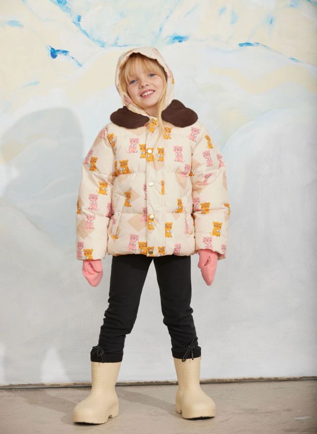 Chaqueta de plumón Kittens Fibras recicladas | Crudo