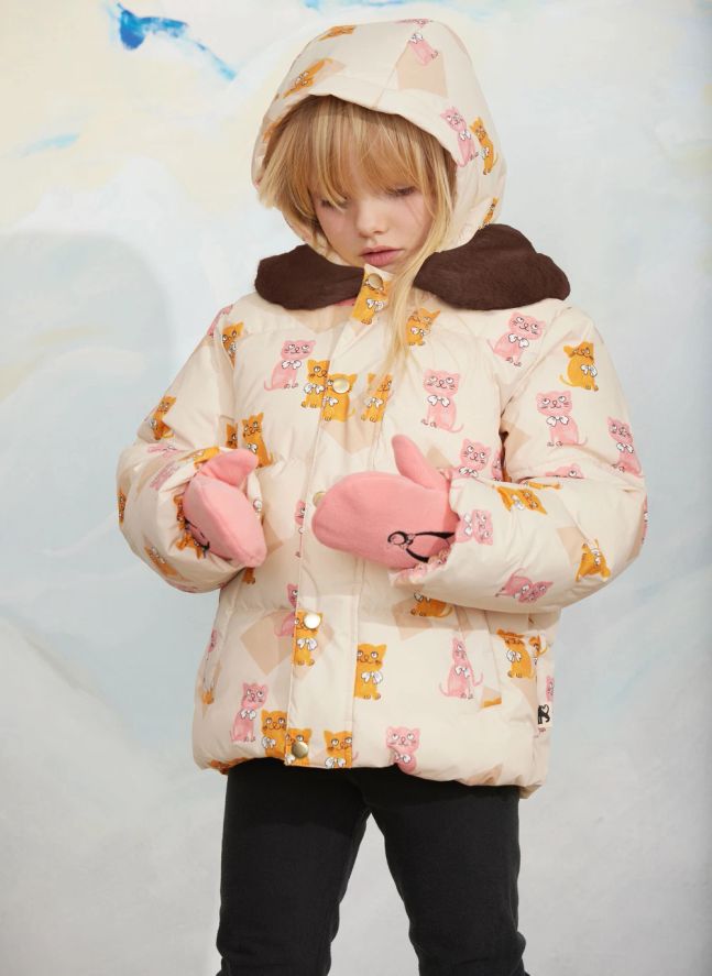 Chaqueta de plumón Kittens Fibras recicladas | Crudo