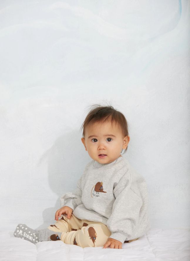 Sweat Souris Coton Bio | Gris chiné