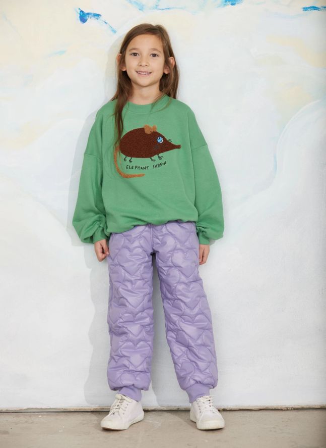 Sweat Brodé Souris Coton Bio | Vert